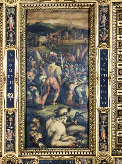 The Capture of Vicopisano from the ceiling of the Salone dei Cinquecento, 1565 by Giorgio Vasari